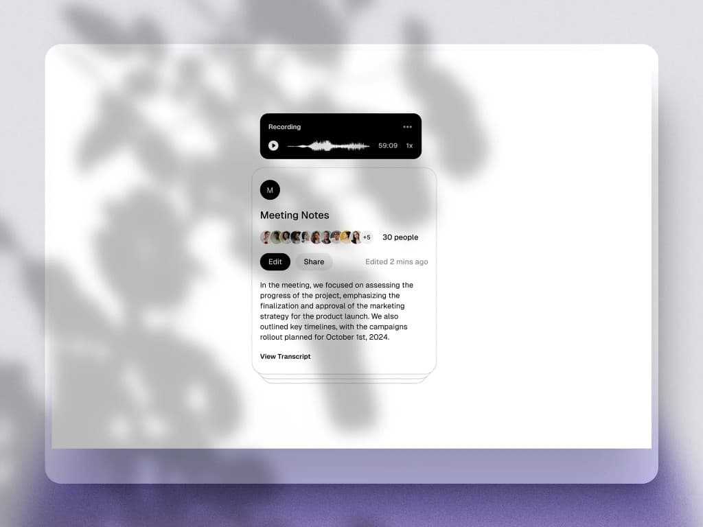Humoze smart note organization showing notebooks, folders, and instant search